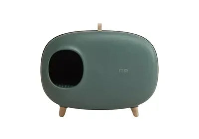 Mochi Shaped Pet Cat Litter Box Fully Enclosed Cat Litter Box Cat Toilet Pet Supplies Solid Color Style Pet Furniture