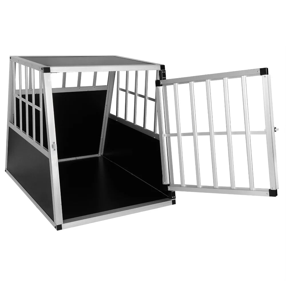 White Black Aluminum Dog Cage Travel  Transport Cage with 1 Door for Pet Dog Cage Pet Supplies House Home