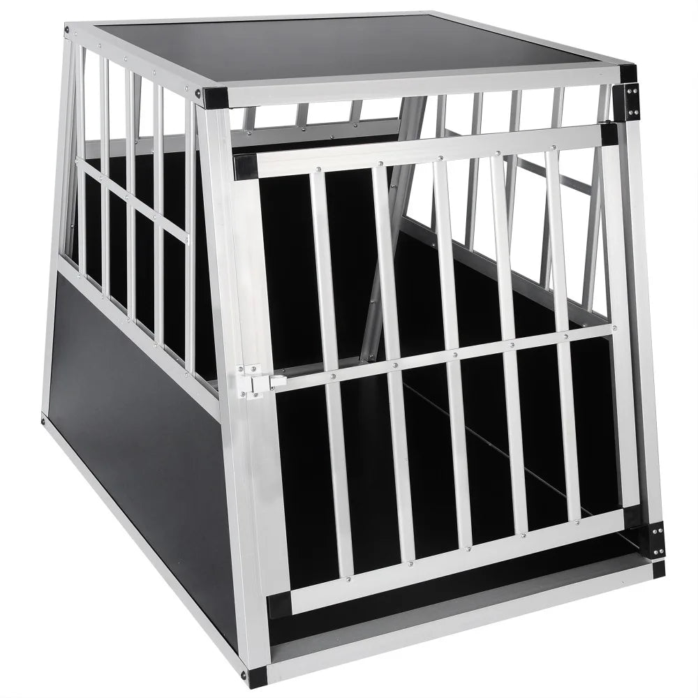White Black Aluminum Dog Cage Travel  Transport Cage with 1 Door for Pet Dog Cage Pet Supplies House Home