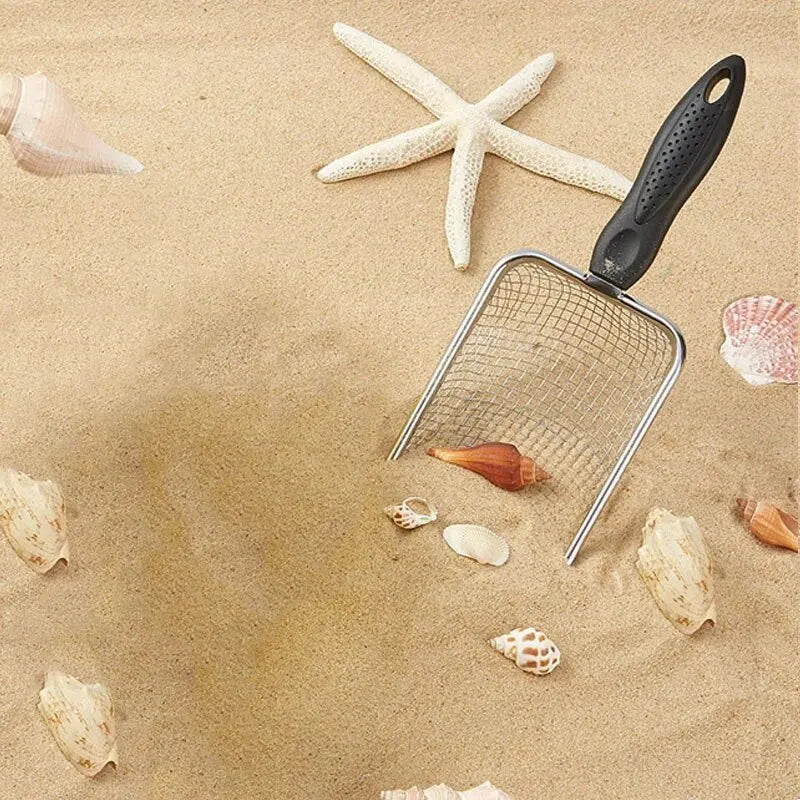 2X2mm Fine Pores Cat Sand Shovel Pet Supplies Stainless Steel Shovel Applicable Small Cat Litter Pet Feces Clean Filter Shovel