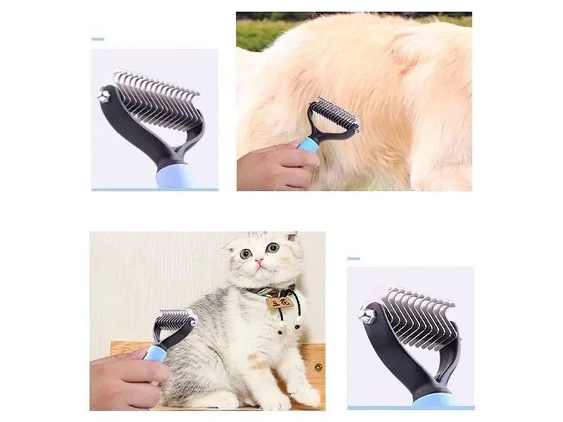 Dog Comb Knife Dog Brush Pet Hair Remover Stainless Steel Combs for Dogs Hair Knot Cleaning Massage Cat Brush Comb Pet Supplies