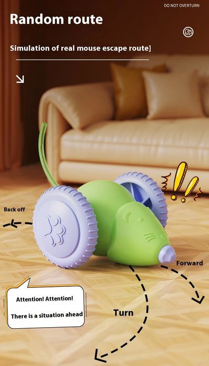 Electric Mouse Car Interactive Cat Toy Rechargeable Automatic Kitten Toy Intelligent Obstacle Avoidance Cat Toy