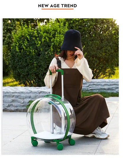 Puppy Move Trolley Cat Carriers Transparent Pet Backpack Animal Transportation and Goods for Travel Pet Supplies with Wheels