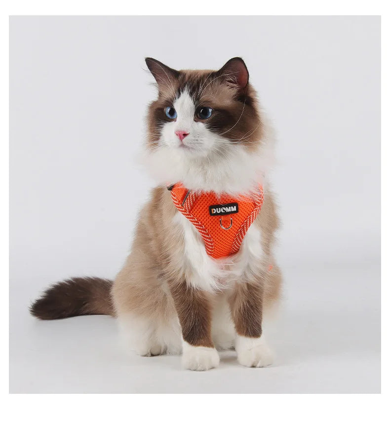 Cat Harness Dog Leash Breathable Mesh Spring Summer Pet Supplies Reflective Outdoor Walk Soft Cat Comfortable Puppy Harness