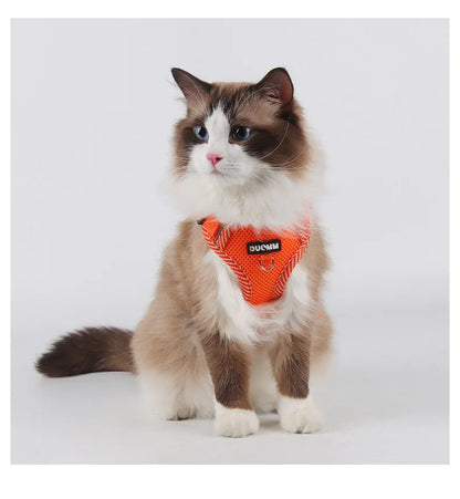 Cat Harness Dog Leash Breathable Mesh Spring Summer Pet Supplies Reflective Outdoor Walk Soft Cat Comfortable Puppy Harness
