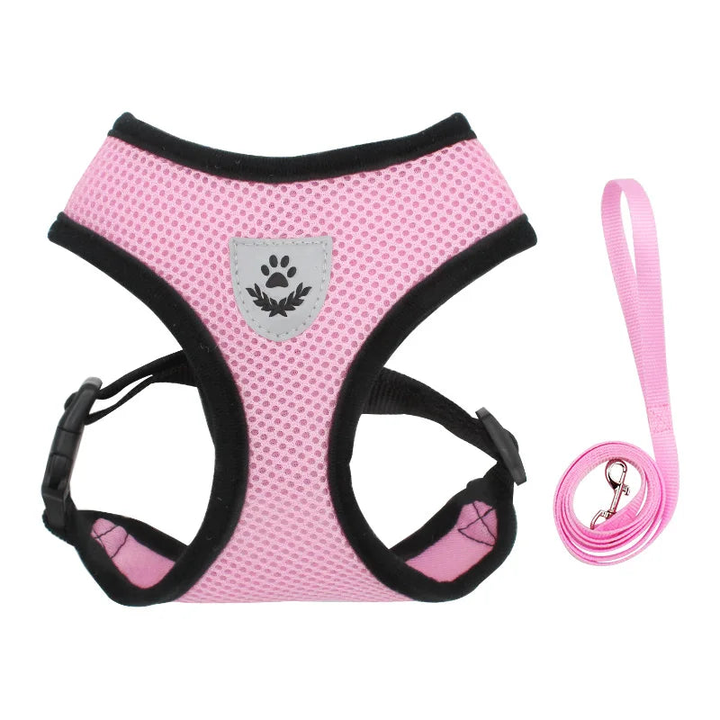 Adjustable Dog Harness for Small Medium Dogs Cats Breathable Pet Vest Harnesses And Leash Set For Pomeranian Pets Accessories