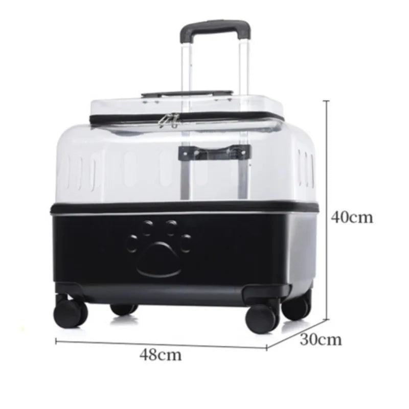 Cat Bag Breathable Outside Travel Pull Rod Pet Bags Portable Transparent Cats Handbag Silent Smooth Pet Supplies Products