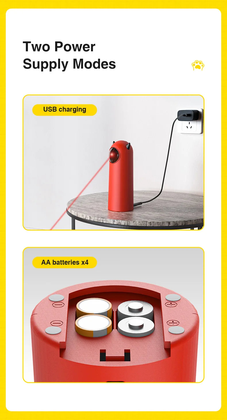 Automatic Cat Laser Toys Interactive Smart Teasing 360 Irregular Rotation Cat Exercise Sports Handheld Electronic Cat Toys