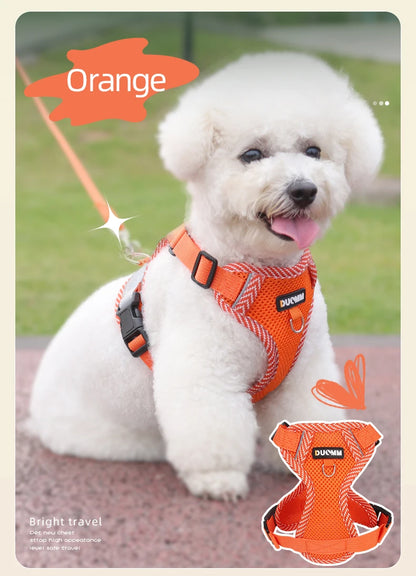 Cat Harness Dog Leash Breathable Mesh Spring Summer Pet Supplies Reflective Outdoor Walk Soft Cat Comfortable Puppy Harness