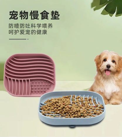 Silicone Slow Food Pad Suction Cup Anti Choking Cat Slow Food Bowl  Dog Licking Plate Pad Pet Slow Food Plate Pet supplies