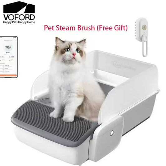 Intelligent Cat Litter Box Automatic Self-cleaning Cat Bedpans Scooping Open Semi-enclosed Cats Toilet Oversized Pet Supplies