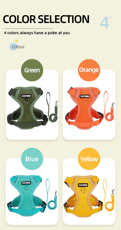 Cat Harness Dog Leash Breathable Mesh Spring Summer Pet Supplies Reflective Outdoor Walk Soft Cat Comfortable Puppy Harness