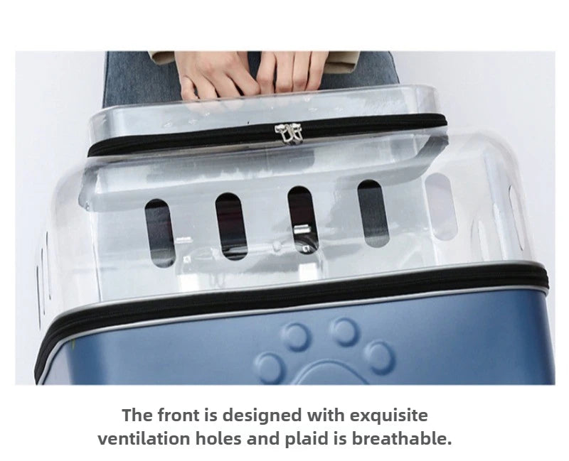 Cat Bag Breathable Outside Travel Pull Rod Pet Bags Portable Transparent Cats Handbag Silent Smooth Pet Supplies Products