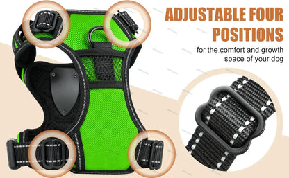 Led luminous Dog Harness No Pull Adjustable Rechargeable Pet Vest Harness Small Medium Large Dogs Outdoor Walking Pet Supplies