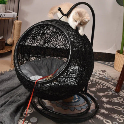 Cat Hanging Basket Hammock Cat Nest Semi-enclosed Pet Furniture Luxury Cat Bed Pet Supplies Pet Toys