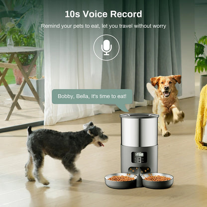 4L Automatic Pet Feeder Smart Dispenser For Cats And Dogs, Stainless Steel Bowl, Timed And Quantitative Feeding Pet Supplies