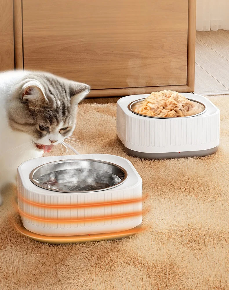 Pet Heating Bowl for Water/Food Cat Bowl Heating Noiseles Keep Warming Dog Water Bowls Winter Constant-temperature Pet Supplies