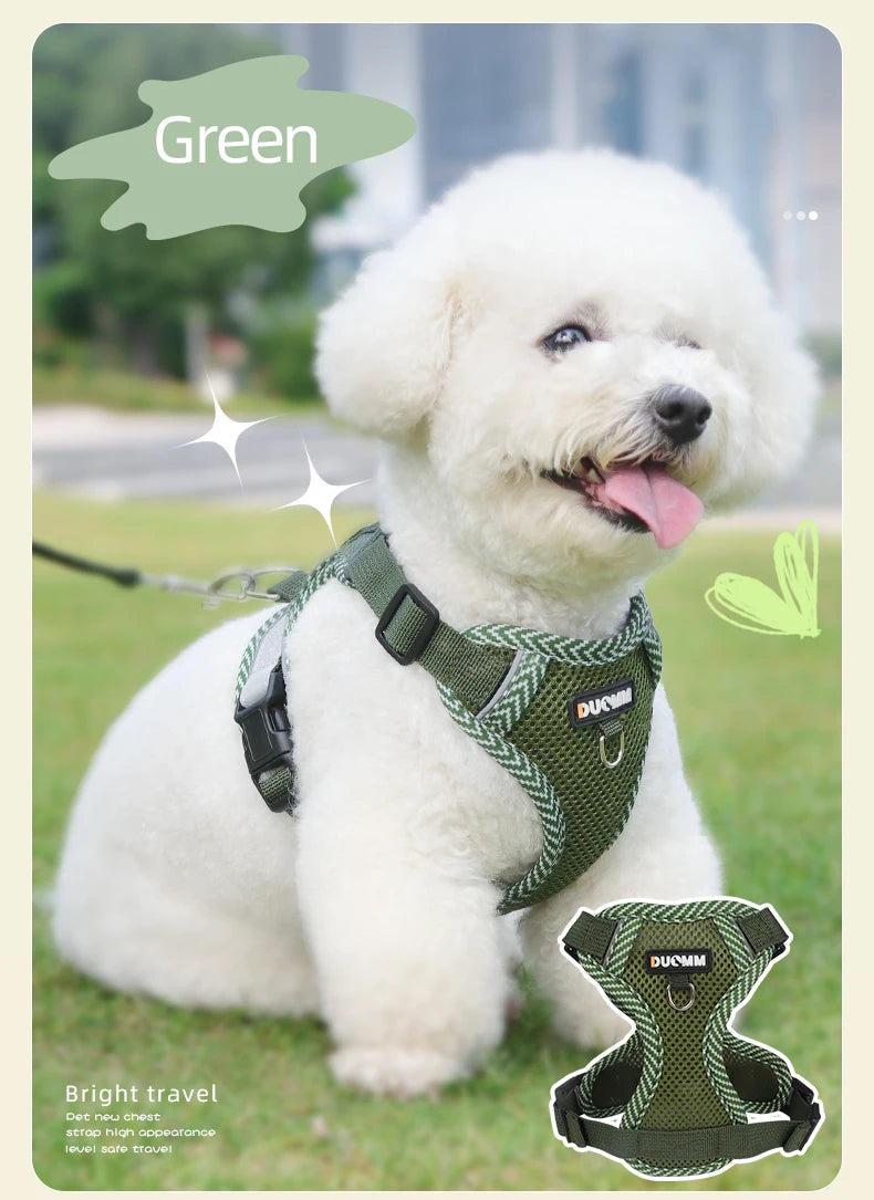 Cat Harness Dog Leash Breathable Mesh Spring Summer Pet Supplies Reflective Outdoor Walk Soft Cat Comfortable Puppy Harness