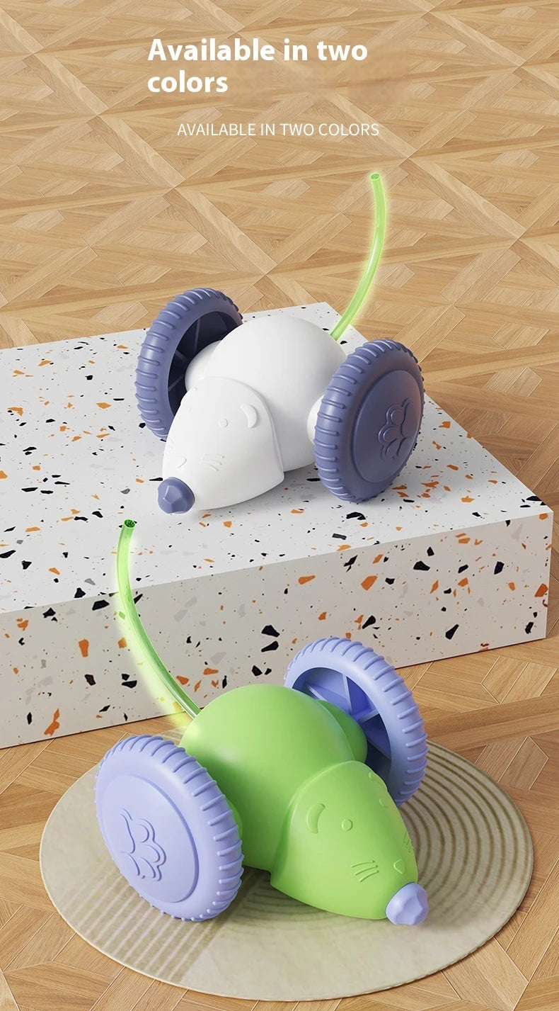 Electric Mouse Car Interactive Cat Toy Rechargeable Automatic Kitten Toy Intelligent Obstacle Avoidance Cat Toy