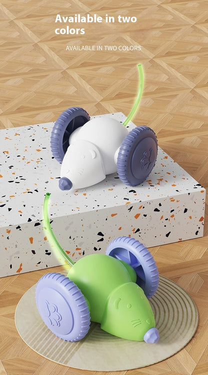 Electric Mouse Car Interactive Cat Toy Rechargeable Automatic Kitten Toy Intelligent Obstacle Avoidance Cat Toy