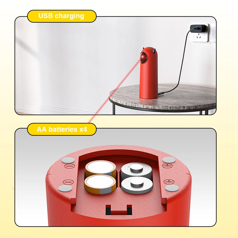 Automatic Cat Laser Toys Interactive Smart Teasing 360 Irregular Rotation Cat Exercise Sports Handheld Electronic Cat Toys