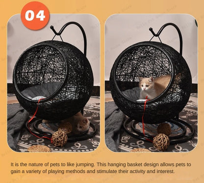 Cat Hanging Basket Hammock Cat Nest Semi-enclosed Pet Furniture Luxury Cat Bed Pet Supplies Pet Toys
