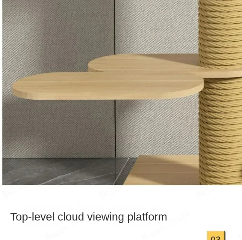 Double Pillar Cat Climbing Pillar Solid Wood Cat Cage Multifunctional Cat Stand Multi-layer Jumping Platform pet supplies
