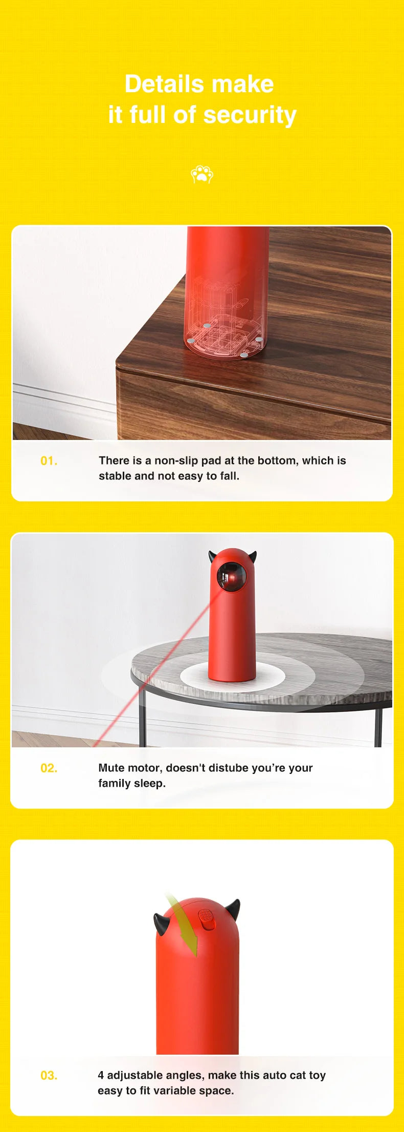 Automatic Cat Laser Toys Interactive Smart Teasing 360 Irregular Rotation Cat Exercise Sports Handheld Electronic Cat Toys