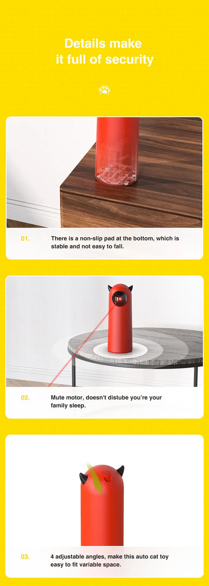 Automatic Cat Laser Toys Interactive Smart Teasing 360 Irregular Rotation Cat Exercise Sports Handheld Electronic Cat Toys