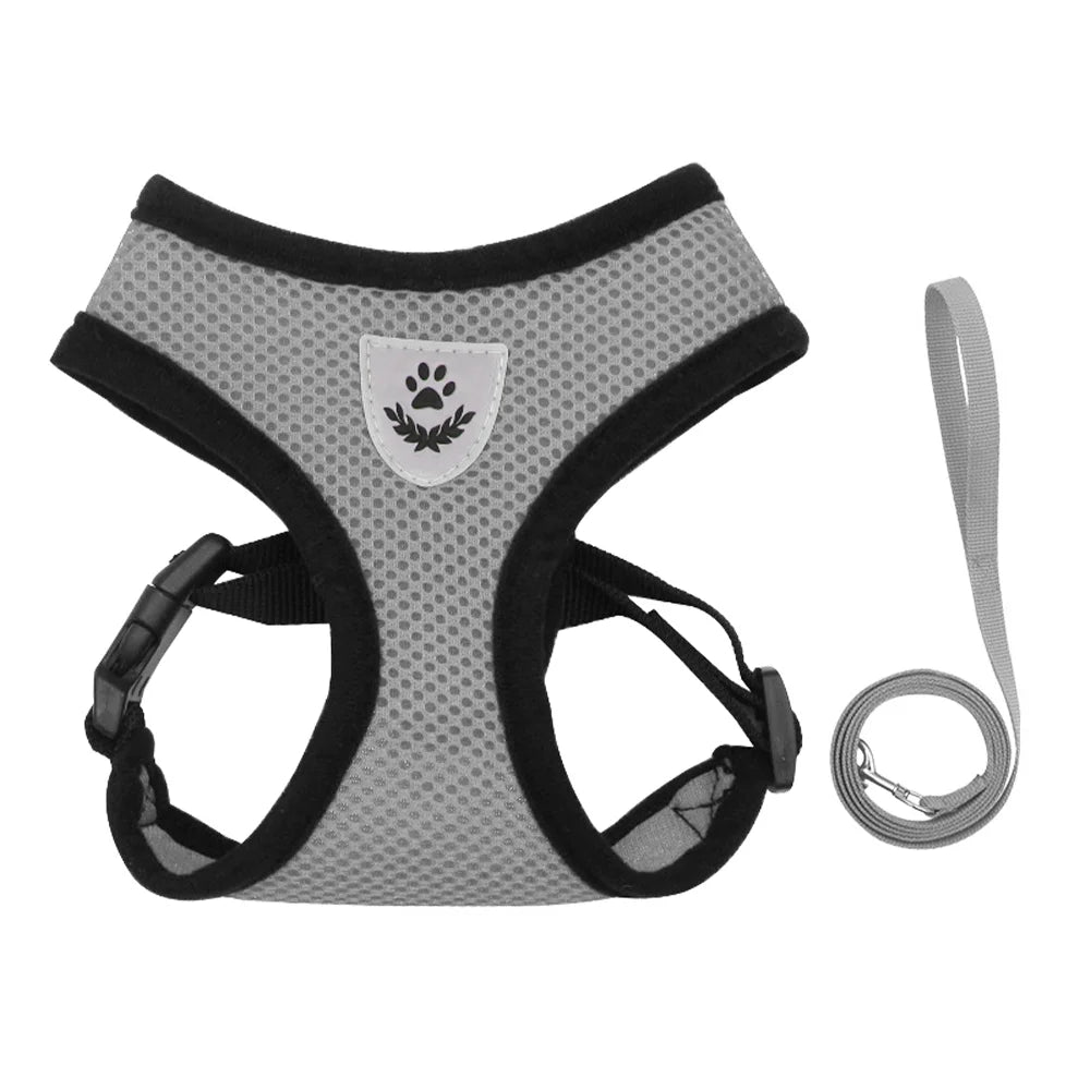 Adjustable Dog Harness for Small Medium Dogs Cats Breathable Pet Vest Harnesses And Leash Set For Pomeranian Pets Accessories