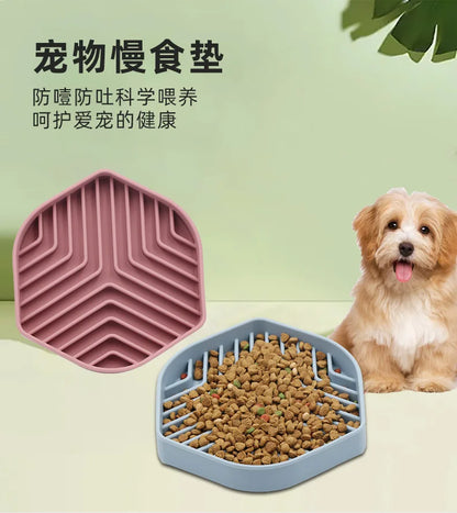 Silicone Slow Food Pad Suction Cup Anti Choking Cat Slow Food Bowl  Dog Licking Plate Pad Pet Slow Food Plate Pet supplies