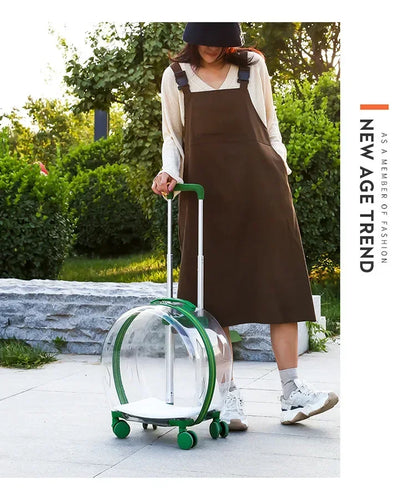 Puppy Move Trolley Cat Carriers Transparent Pet Backpack Animal Transportation and Goods for Travel Pet Supplies with Wheels