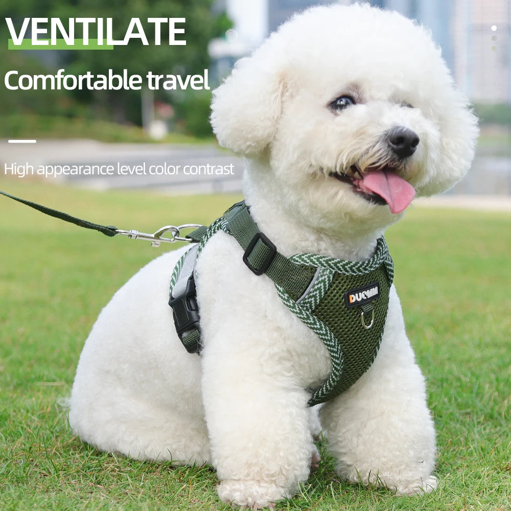 Cat Harness Dog Leash Breathable Mesh Spring Summer Pet Supplies Reflective Outdoor Walk Soft Cat Comfortable Puppy Harness