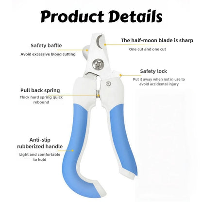 Curved Blade Pet Nail Clippers – Large & Small Sizes with Comfort-Grip Handle, Safe Trimming Tool for Big Dogs and Cats Grooming