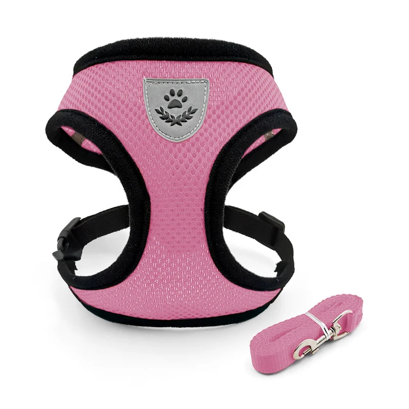 Adjustable Dog Harness for Small Medium Dogs Cats Breathable Pet Vest Harnesses And Leash Set For Pomeranian Pets Accessories