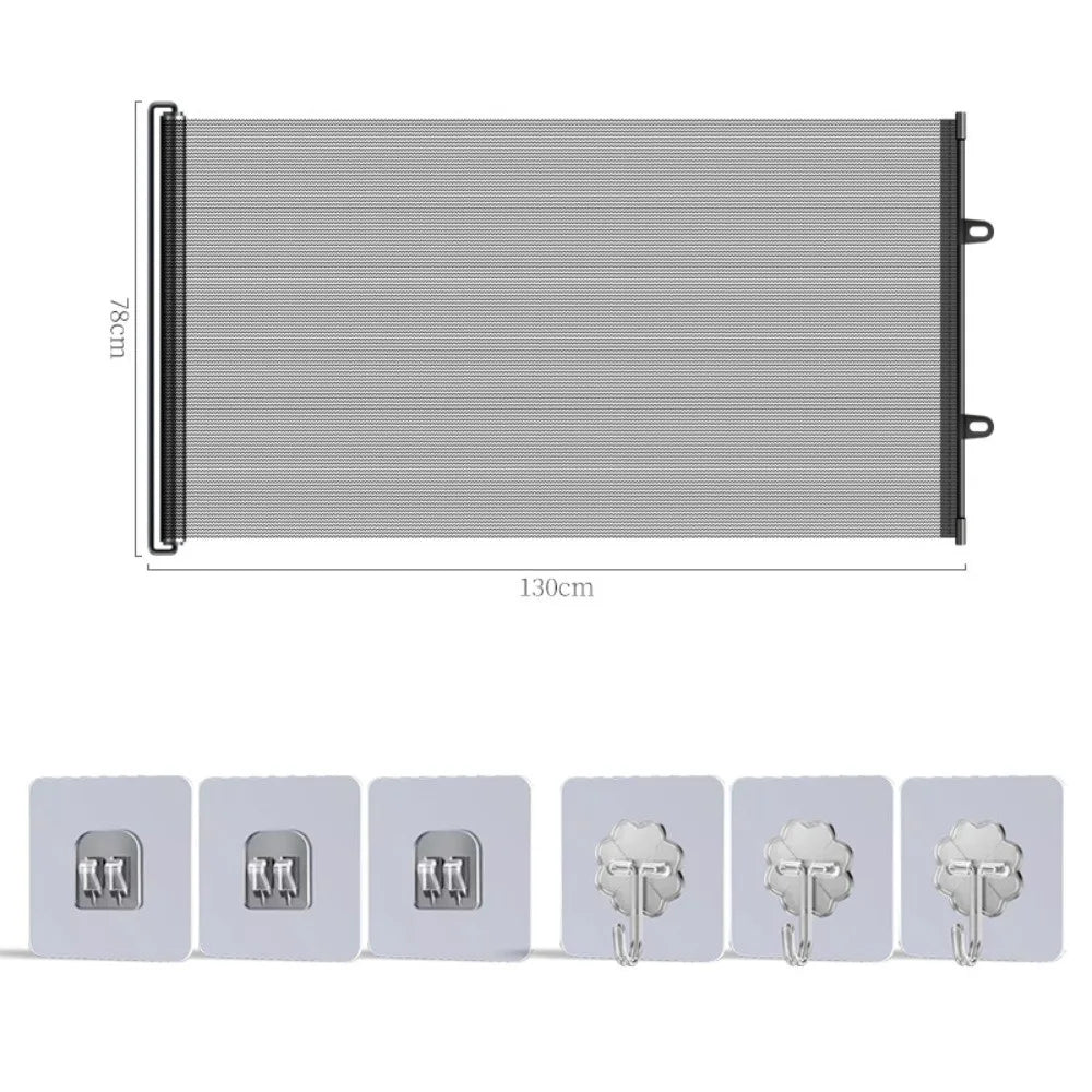 Retractable Barrier Fences Mesh Design Higher Design Mesh Stairs Gate Easy Install Punch-Free Dog Safety Fence Pet Supplies