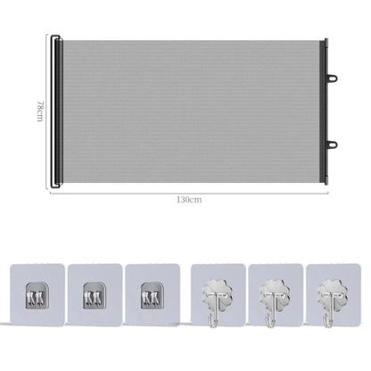 Retractable Barrier Fences Mesh Design Higher Design Mesh Stairs Gate Easy Install Punch-Free Dog Safety Fence Pet Supplies