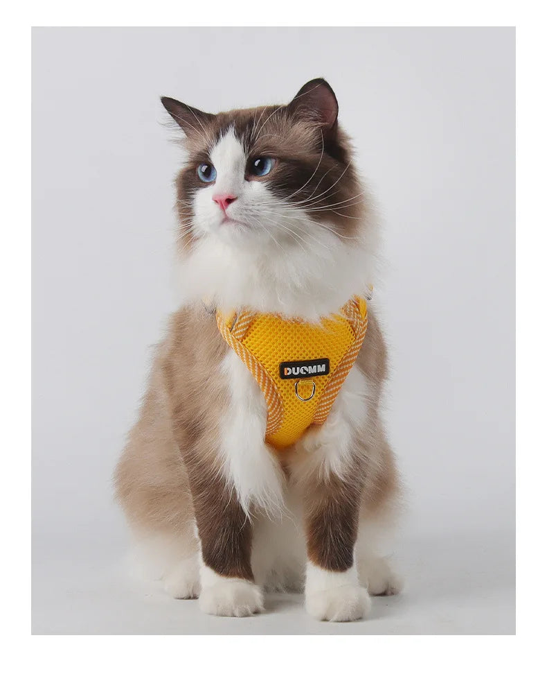 Cat Harness Dog Leash Breathable Mesh Spring Summer Pet Supplies Reflective Outdoor Walk Soft Cat Comfortable Puppy Harness