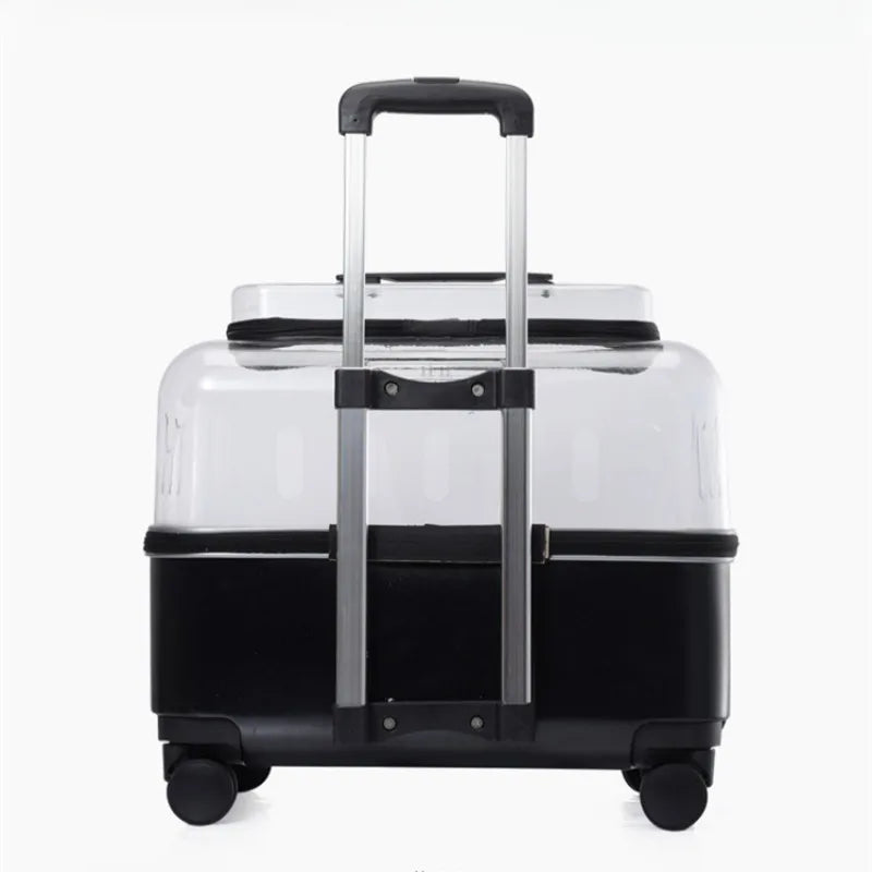 Cat Bag Breathable Outside Travel Pull Rod Pet Bags Portable Transparent Cats Handbag Silent Smooth Pet Supplies Products