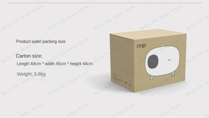Mochi Shaped Pet Cat Litter Box Fully Enclosed Cat Litter Box Cat Toilet Pet Supplies Solid Color Style Pet Furniture