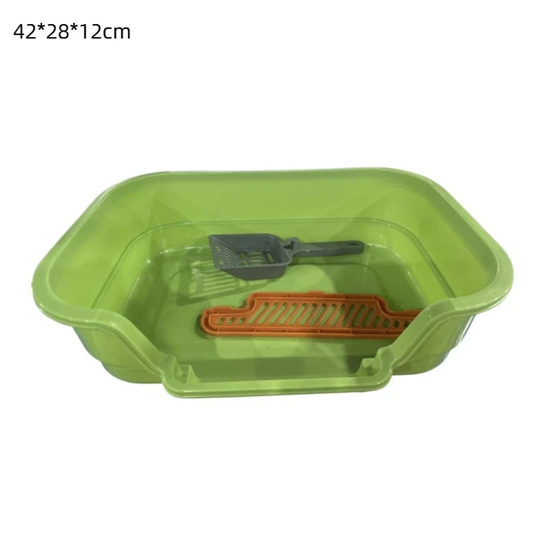 Large Capacity Multifunctional Cat Potty Semi Enclosed Anti-Splash Odor-Resistant Ventilated Cat Toilet Garbage Bin Pet Supplies