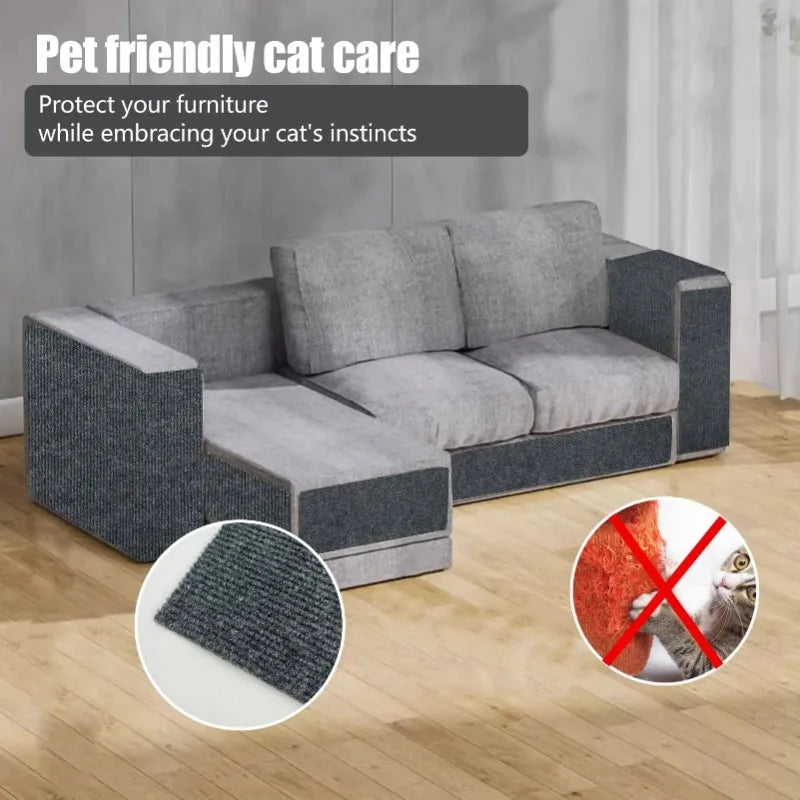 1/5PCS Cat Scratching Mats Self-adhesive Wall Tape Trimmable Cat Climbing Carpet Furniture Protection Stickers Home Pet Supplies