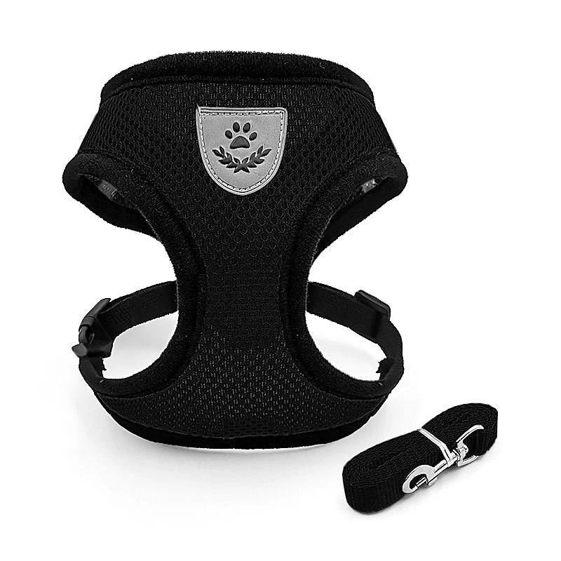 Adjustable Dog Harness for Small Medium Dogs Cats Breathable Pet Vest Harnesses And Leash Set For Pomeranian Pets Accessories