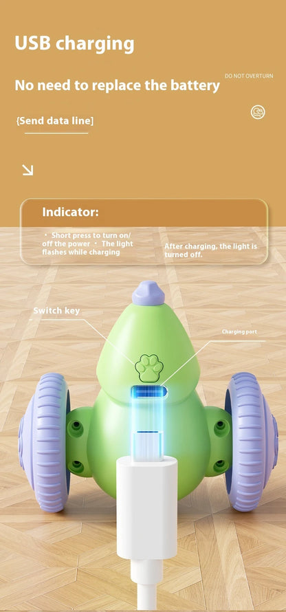 Electric Mouse Car Interactive Cat Toy Rechargeable Automatic Kitten Toy Intelligent Obstacle Avoidance Cat Toy