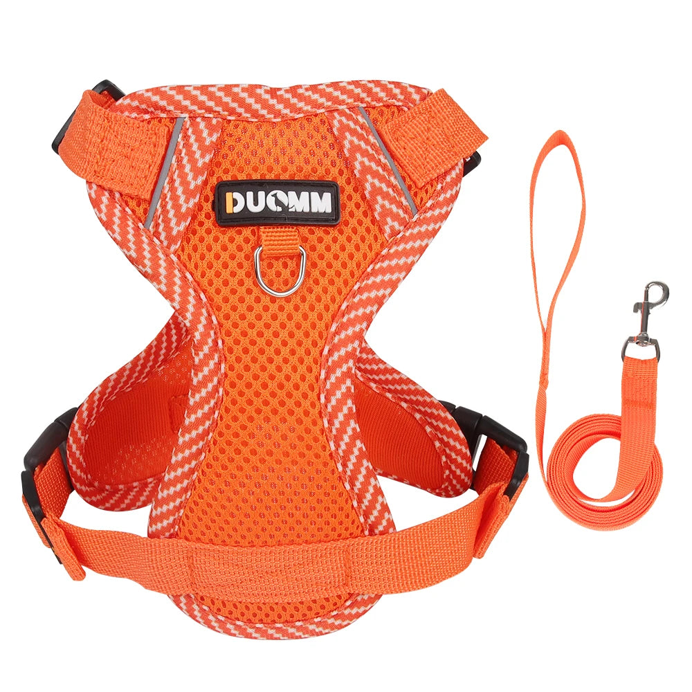 Cat Harness Dog Leash Breathable Mesh Spring Summer Pet Supplies Reflective Outdoor Walk Soft Cat Comfortable Puppy Harness