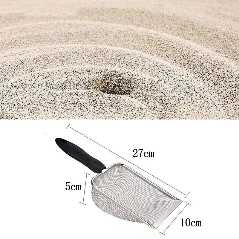 2X2mm Fine Pores Cat Sand Shovel Pet Supplies Stainless Steel Shovel Applicable Small Cat Litter Pet Feces Clean Filter Shovel
