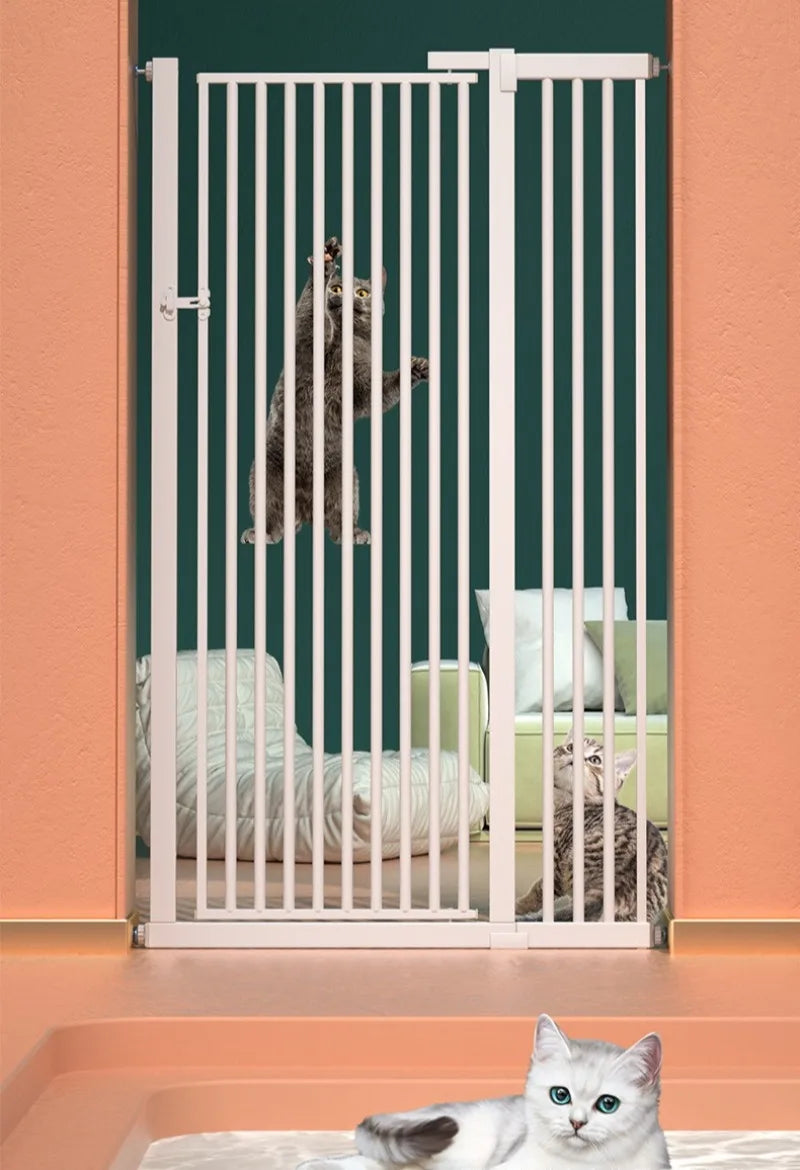 High 150CM Indoor Cat Fence Barrier Anti Jump Escape Cats Fences Isolation Gate Cats Containment Carbon Steel Pet Supplies