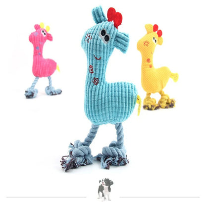 Hot pet dog sound toy Creative knitting Sika deer bite resistant sound molar plush dog toy pet supplies