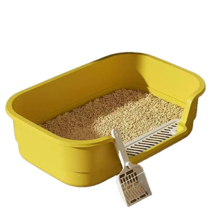 Large Capacity Multifunctional Cat Potty Semi Enclosed Anti-Splash Odor-Resistant Ventilated Cat Toilet Garbage Bin Pet Supplies