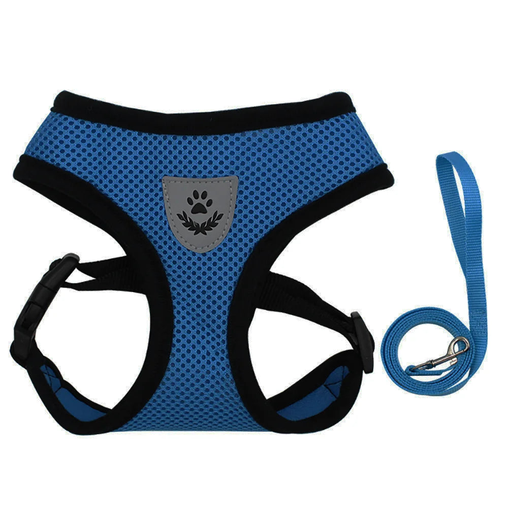 Adjustable Dog Harness for Small Medium Dogs Cats Breathable Pet Vest Harnesses And Leash Set For Pomeranian Pets Accessories